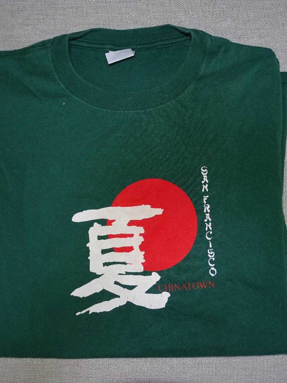 Vintage San Francisco Chinatown Forest Green Graphic Tee Anvil Size XL